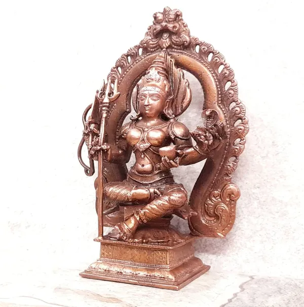 Brownish-Orange_Copper_Idols_Of_God_Amman_By_5.3_Inch,_665G,_Patina_Antique_Finish,_Pack_Of_1_Piece
