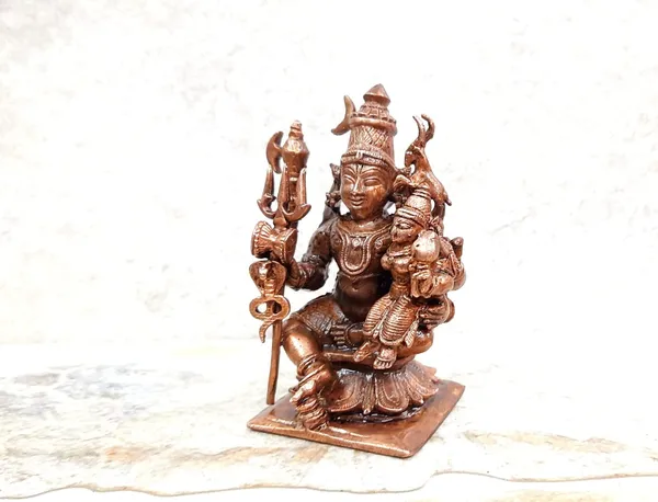 Brownish-Orange_Copper_Idolsby_Searchers_Paradise,_8_Cm,_Handmade_Shiva_And_Parvathi_288Grams,_Patina_Antique_Finish,_Pack_Of_1_Piece