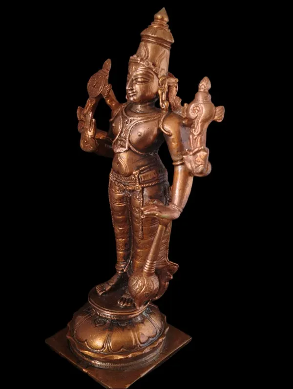 Brown_Copper_Idols_Of_God_Srinivasa_Perumal_6_Inches,_560_Garm_Pack_Of_1_Piece