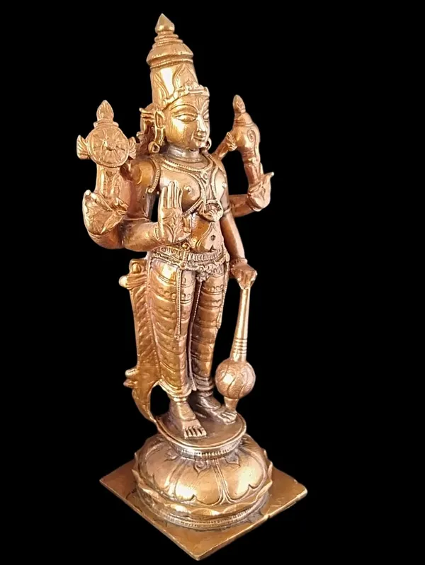 Brown_Copper_Idols_Of_God_Srinivasa_Perumal_6_Inches,_560_Garm_Pack_Of_1_Piece