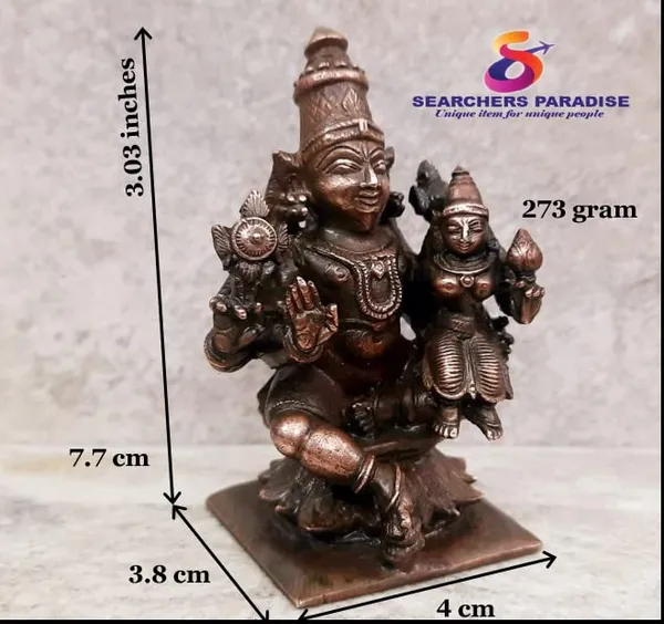 Brownish-Orange_Copper_Idols,_7.7_Cm,_Handmade_Lakshmi_Narayana_273G,_Patina_Antique_Finish,_Pack_Of_1_Piece