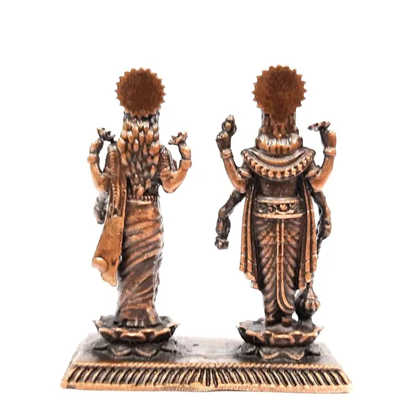 Brownish-Orange_Copper_Idols_India,_1.9_Inches,_Handmade_Vishnu_Lakshmiidol_With,_105G,_Patina_Antique_Finish,_Pack_Of_1_Piece