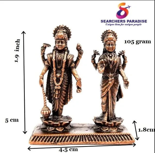 Brownish-Orange_Copper_Idols_India,_1.9_Inches,_Handmade_Vishnu_Lakshmiidol_With,_105G,_Patina_Antique_Finish,_Pack_Of_1_Piece