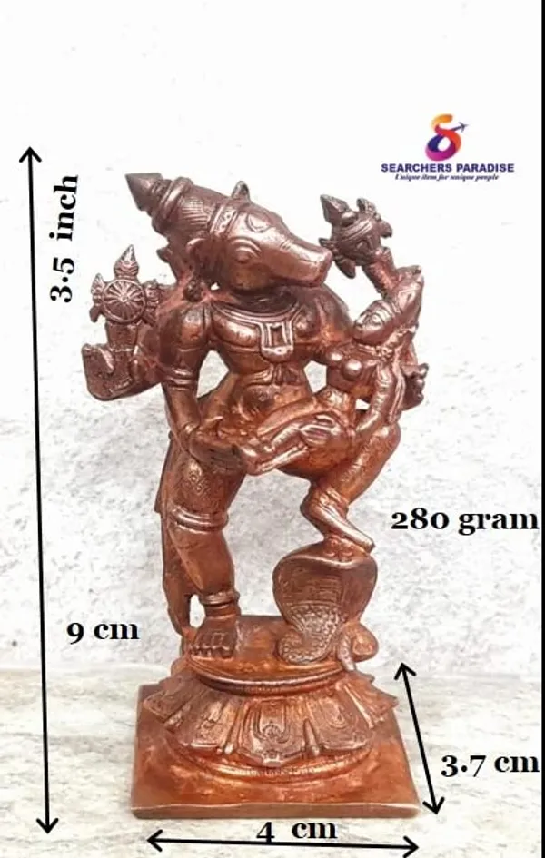 Brownish-Orange_Copper_Idols,_3.5_Inches,_Handmade_Bhu_Varaha,_280G,_Patina_Antique_Finish,_Pack_Of_1_Piece