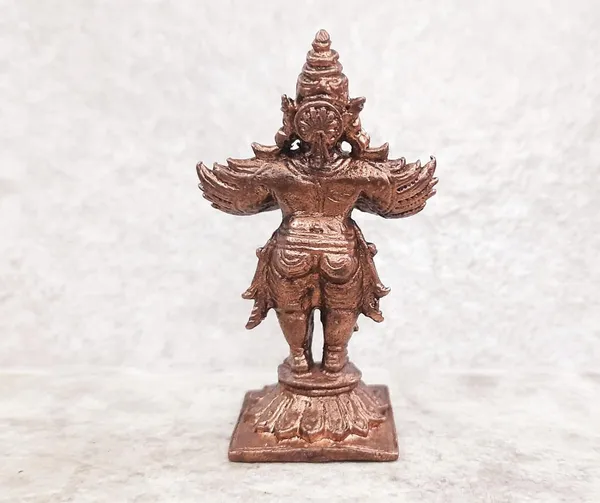 Brownish-Orange_Copper_Idols,_7_Cm,_Handmade_Standing_Garudar_95_Gram,_Patina_Antique_Finish,_Pack_Of_1_Piece