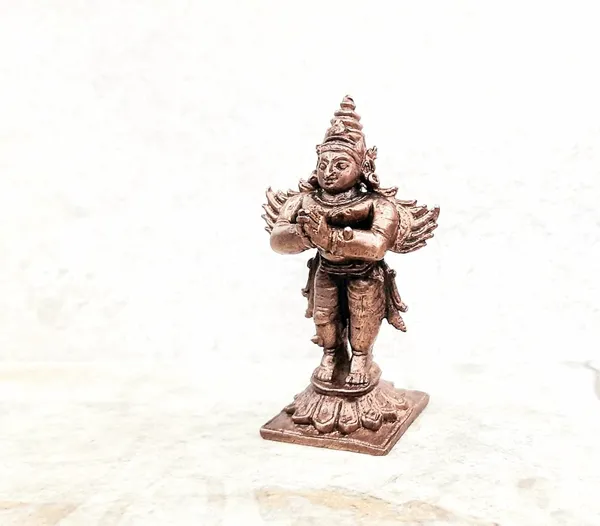 Brownish-Orange_Copper_Idols,_7_Cm,_Handmade_Standing_Garudar_95_Gram,_Patina_Antique_Finish,_Pack_Of_1_Piece