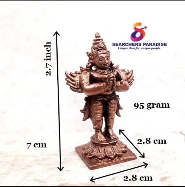 Brownish-Orange_Copper_Idols,_7_Cm,_Handmade_Standing_Garudar_95_Gram,_Patina_Antique_Finish,_Pack_Of_1_Piece