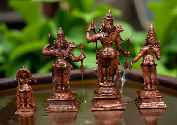 Brownish-Orange_Copper_Idols_Of_God_Ram_Darbar,_6_Inch,_1.6_Kg,_Patina_Antique_Finish,_Pack_Of_4_Piece