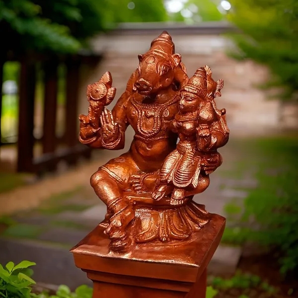 Brownish-Orange_Copper_Idols_India,_2.6_Inches,_Handmade_Bhu_Varaha_Perumal,_250G,_Patina_Antique_Finish,_Pack_Of_1_Piece