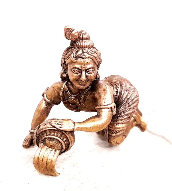 Brownish-Orange_Copper_Idols_India,_1.5_Inches,_Sri_Krishna_Culture_Krishna_Idol_With_Butter_Pot,_60G,_Patina_Antique_Finish,_Pack_Of_1_Piece