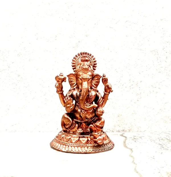 Brownish-Orange_Copper_Idols,_4.8_Cm,_Handmade_Little_Ganesh_70Grams,_Patina_Antique_Finish,_Pack_Of_1_Piece