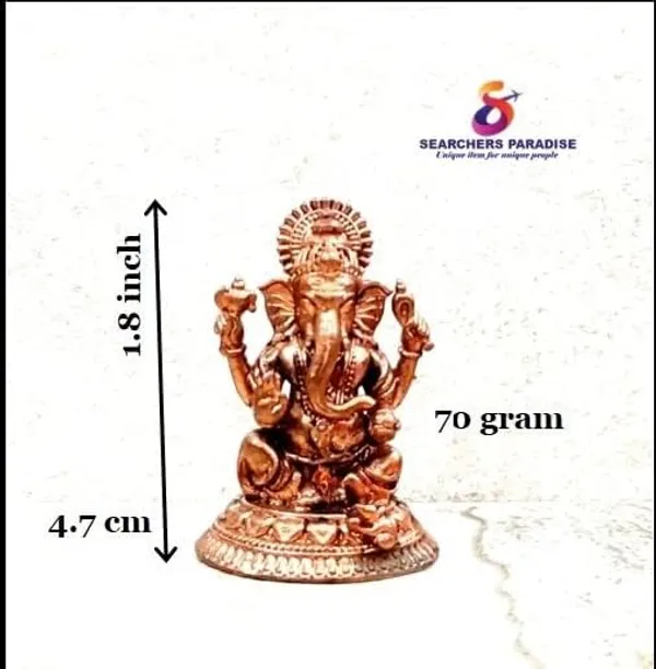 Brownish-Orange_Copper_Idols,_4.8_Cm,_Handmade_Little_Ganesh_70Grams,_Patina_Antique_Finish,_Pack_Of_1_Piece