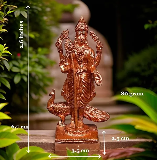 Brownish-Orange_Copper_Idols_India,_Handmade_Murugar_2.6_Inches,_80G,_Pack_Of_1_Piece