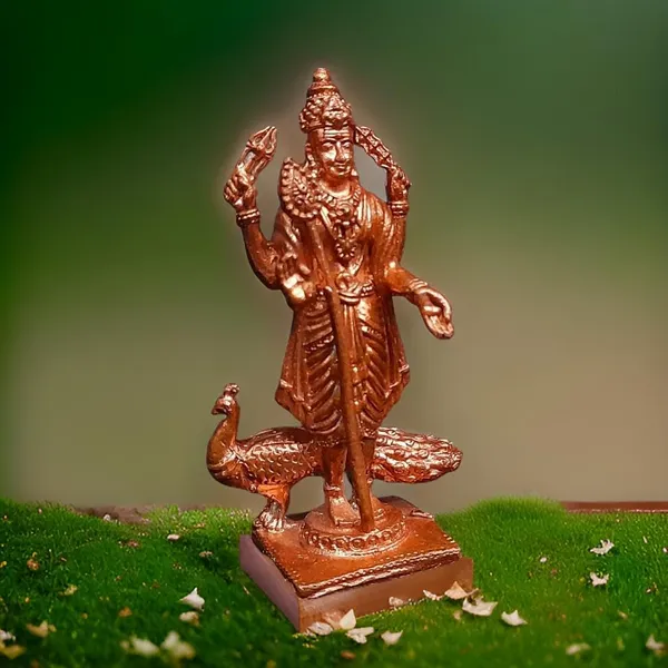 Brownish-Orange_Copper_Idols_India,_Handmade_Murugar_2.6_Inches,_80G,_Pack_Of_1_Piece