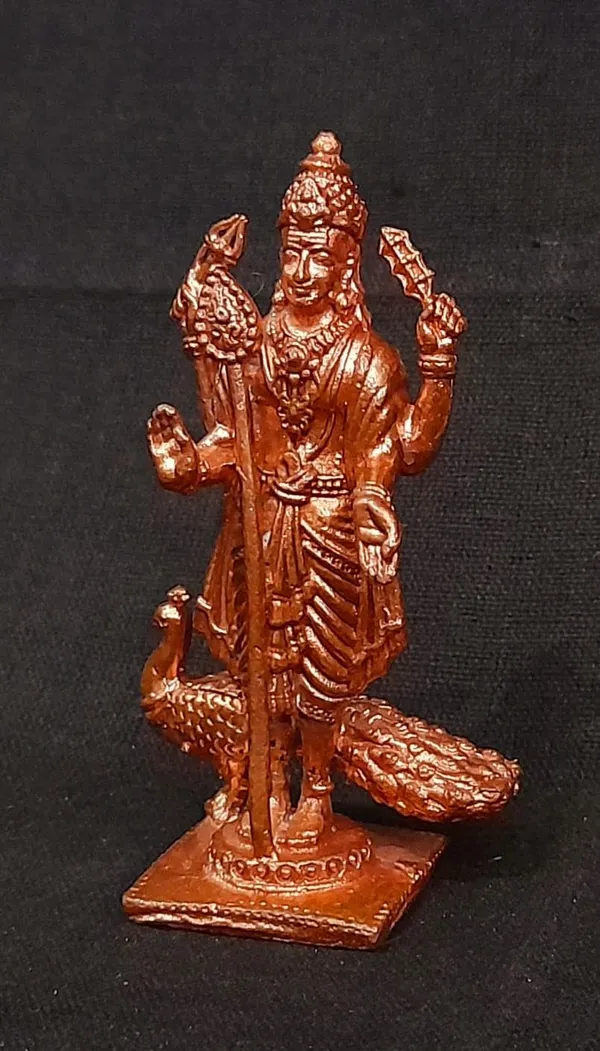 Brownish-Orange_Copper_Idols_India,_Handmade_Murugar_2.6_Inches,_80G,_Pack_Of_1_Piece