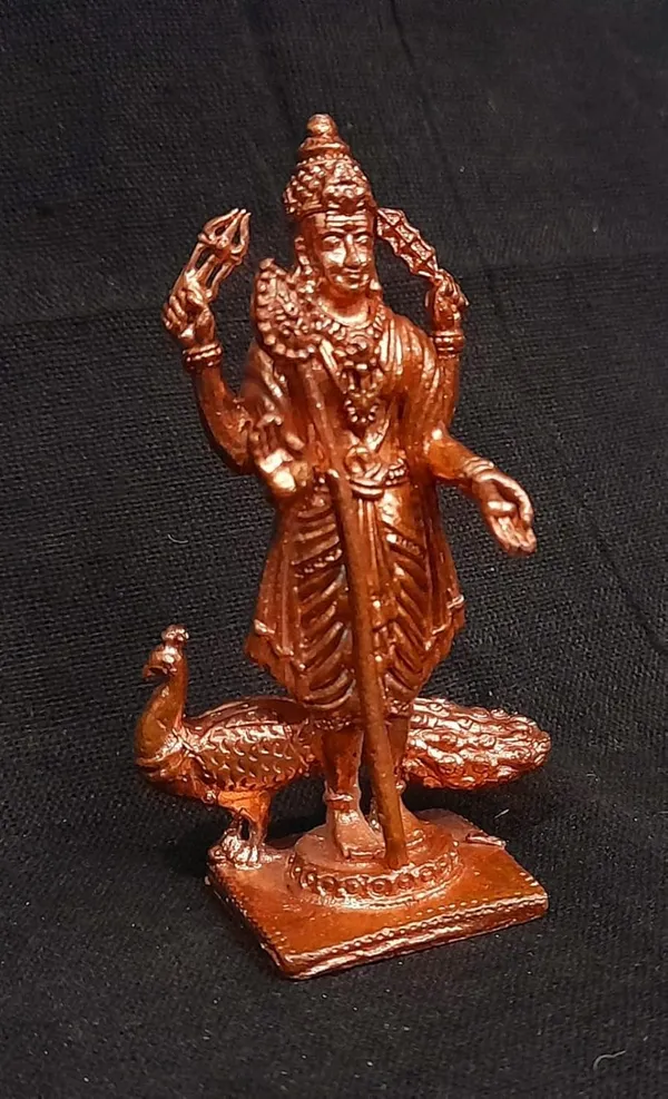 Brownish-Orange_Copper_Idols_India,_Handmade_Murugar_2.6_Inches,_80G,_Pack_Of_1_Piece