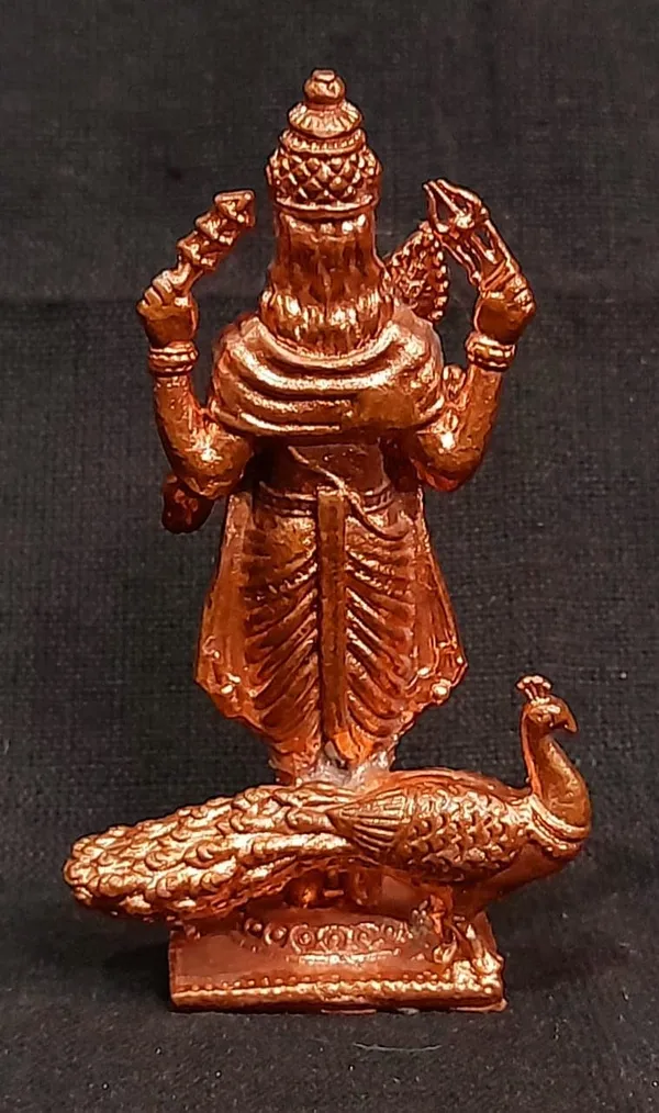 Brownish-Orange_Copper_Idols_India,_Handmade_Murugar_2.6_Inches,_80G,_Pack_Of_1_Piece