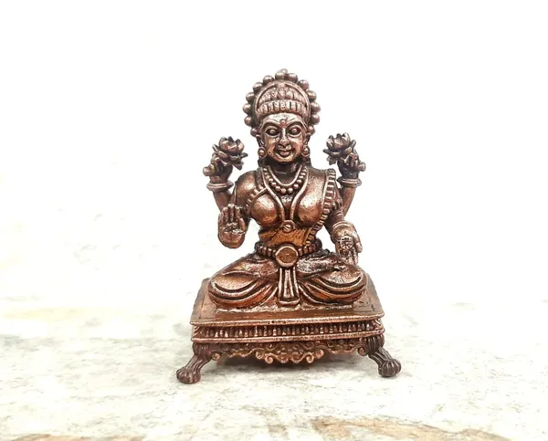Brownish-Orange_Copper_Idols_India,_2.5_Inches,_Handmade_Lakshmi_Idol,_122G,_Patina_Antique_Finish,_Pack_Of_1_Piece