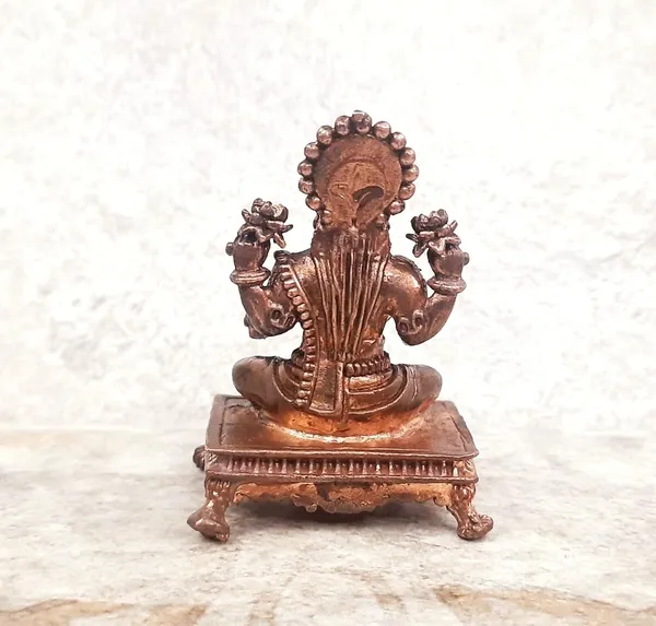 Brownish-Orange_Copper_Idols_India,_2.5_Inches,_Handmade_Lakshmi_Idol,_122G,_Patina_Antique_Finish,_Pack_Of_1_Piece