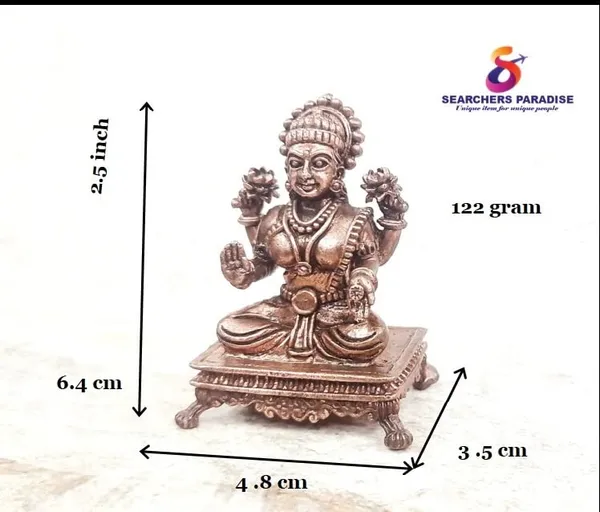 Brownish-Orange_Copper_Idols_India,_2.5_Inches,_Handmade_Lakshmi_Idol,_122G,_Patina_Antique_Finish,_Pack_Of_1_Piece