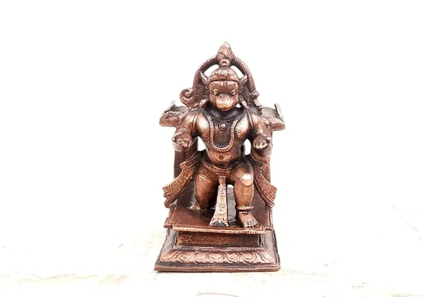 Brownish-Orange_Copper_Idols,_7.5_Cm,_Handmade_Hanuman_310_G,_Patina_Antique_Finish,_Pack_Of_1_Piece