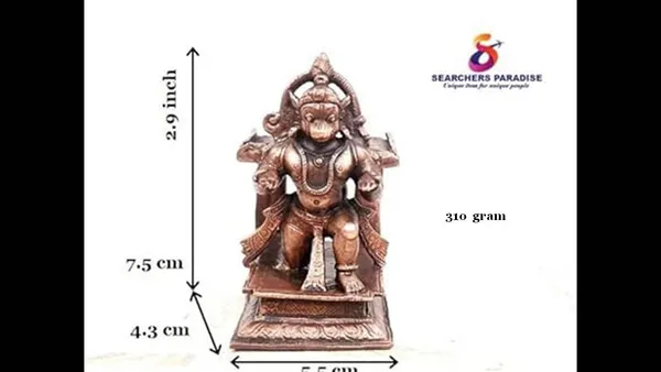 Brownish-Orange_Copper_Idols,_7.5_Cm,_Handmade_Hanuman_310_G,_Patina_Antique_Finish,_Pack_Of_1_Piece