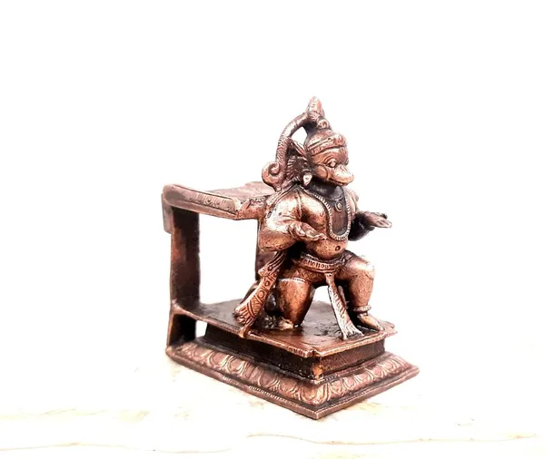 Brownish-Orange_Copper_Idols,_7.5_Cm,_Handmade_Hanuman_310_G,_Patina_Antique_Finish,_Pack_Of_1_Piece