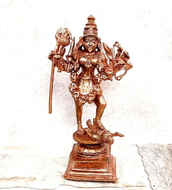 Brownish-Orange_Copper_Idols_Of_God_Kaliamman_5.7_Inches,_620G,_Patina_Antique_Finish,_Pack_Of_1_Piece