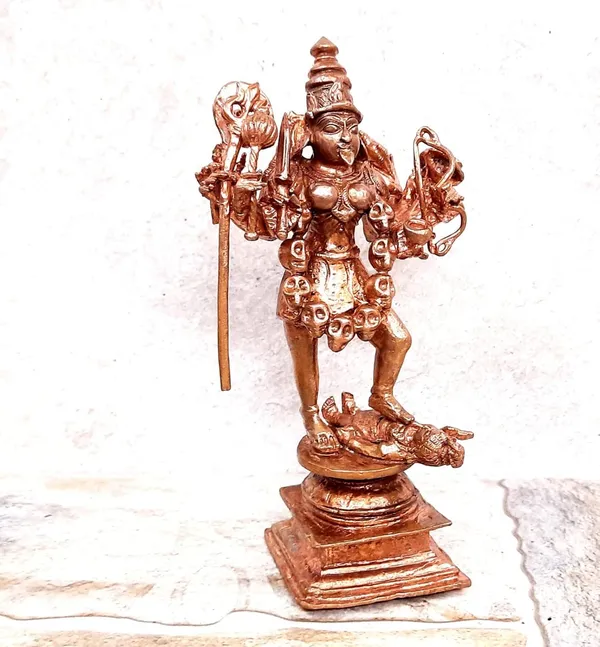 Brownish-Orange_Copper_Idols_Of_God_Kaliamman_5.7_Inches,_620G,_Patina_Antique_Finish,_Pack_Of_1_Piece