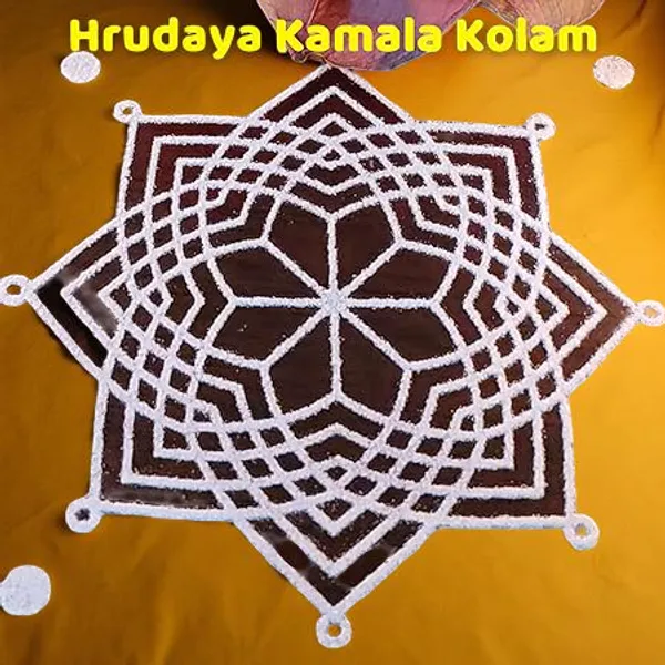 Searchers_Paradise_Hrudaya_Kamala_Kolam_Rangoli_Stencil_Wooden,_(5x5_Inches)_Pack_of_1_Piece