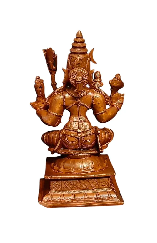 Brownish-Orange_Copper_God_Idols_Raja_Rajeshwari,_4_Inches_415_Gram,_Patina_Antique_Finish,_Pack_Of_1_Piece