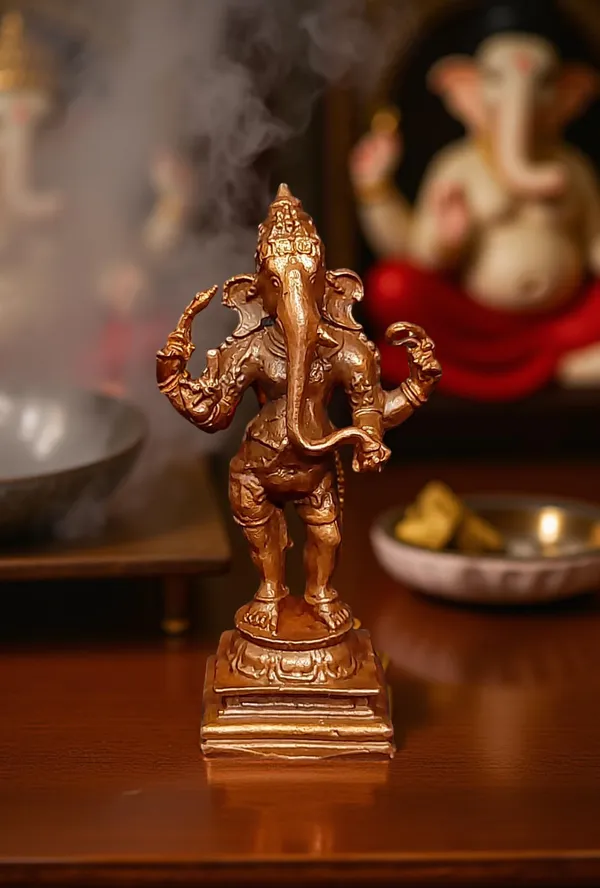 Brown_Copper_Idols_India,_3.3_Inches,_Handmade_Standing_Ganesh_Idol_139Gram,_Patina_Antique_Finish,_Pack_Of_1_Piece