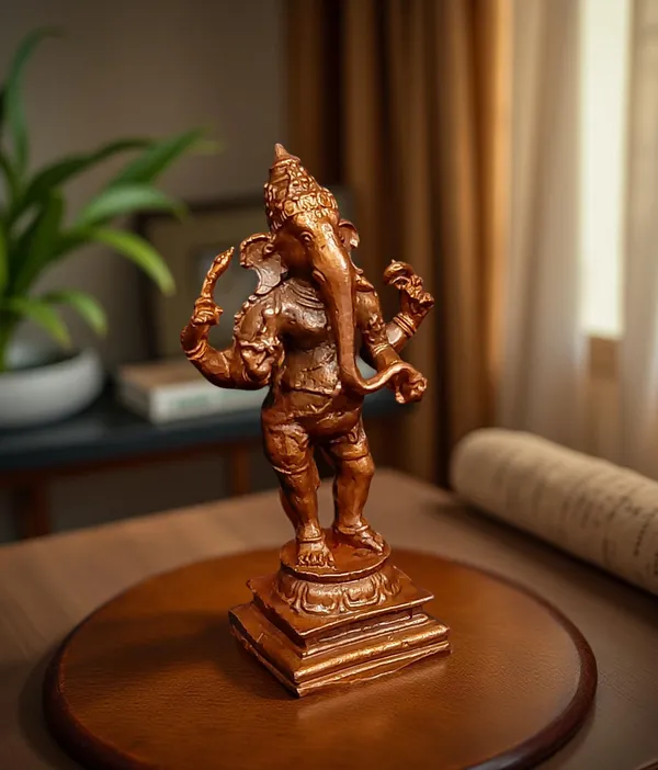 Brown_Copper_Idols_India,_3.3_Inches,_Handmade_Standing_Ganesh_Idol_139Gram,_Patina_Antique_Finish,_Pack_Of_1_Piece