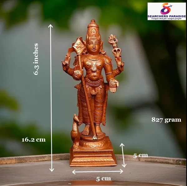 Brownish-Orange_Copper_Idols_Of_God_Murugar_By_Searchers_Paradise,_6.2_Inches,_780G,_Patina_Antique_Finish,_Pack_Of_1_Piece