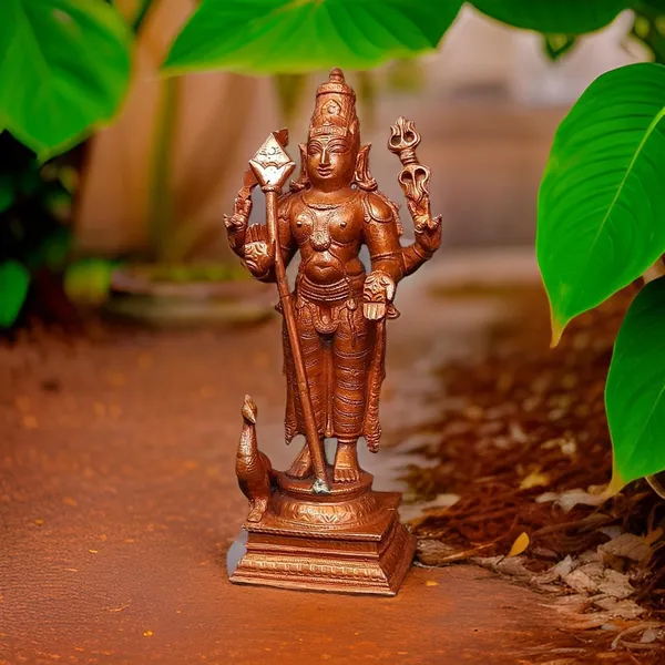 Brownish-Orange_Copper_Idols_Of_God_Murugar_By_Searchers_Paradise,_6.2_Inches,_780G,_Patina_Antique_Finish,_Pack_Of_1_Piece