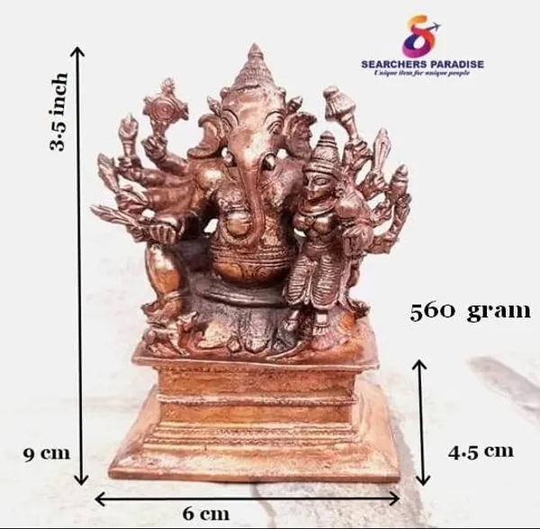 Brownish-Orange_Copper_Idols_India,_3.5_Inches,_Handmade_Lakshmi_Ganesh_560_Gram,_Patina_Antique_Finish,_Pack_Of_1_Piece
