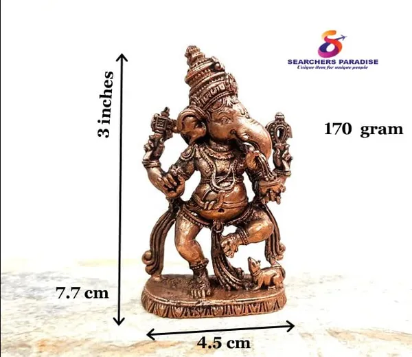 Brownish-Orange_Copper_Idols,_7.7_Cm,_Handmade_Ganesh_170Grams,_Patina_Antique_Finish,_Pack_Of_1_Piece