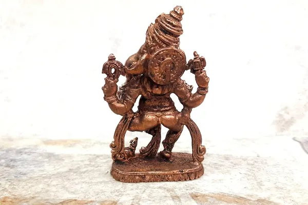 Brownish-Orange_Copper_Idols,_7.7_Cm,_Handmade_Ganesh_170Grams,_Patina_Antique_Finish,_Pack_Of_1_Piece