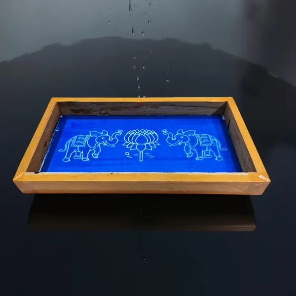 Searchers_Paradise_Elephant_with_Lotus_Rangoli_Stencil_Wooden,_1_Piece_(9x5_Inches)