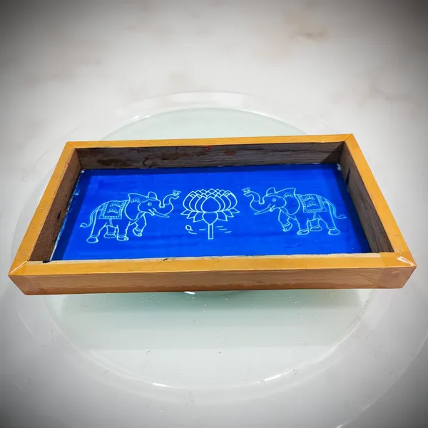 Searchers_Paradise_Elephant_with_Lotus_Rangoli_Stencil_Wooden,_1_Piece_(9x5_Inches)