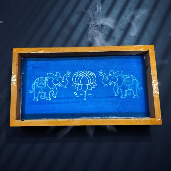 Searchers_Paradise_Elephant_with_Lotus_Rangoli_Stencil_Wooden,_1_Piece_(9x5_Inches)