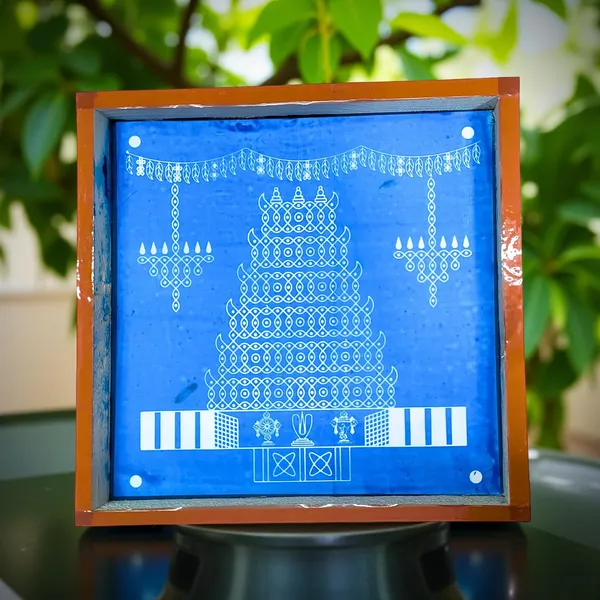 Searchers_Paradise_Temple_Gopuram_Kolam_Rangoli_Stencil_Wooden_10x10_Inches_Pack_of_1_Piece
