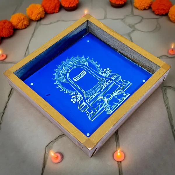 Searchers_Paradise_Shivling_with_Nandi_Rangoli_Stencil_Wooden_5x5_Inches_Pack_of_1_Piece