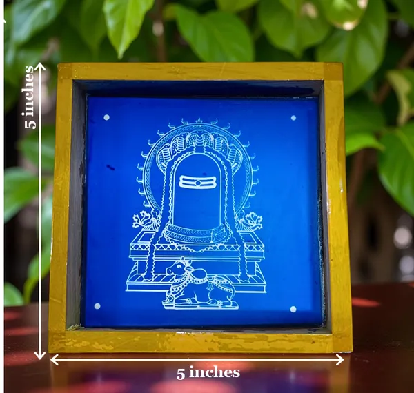 Searchers_Paradise_Shivling_with_Nandi_Rangoli_Stencil_Wooden_5x5_Inches_Pack_of_1_Piece