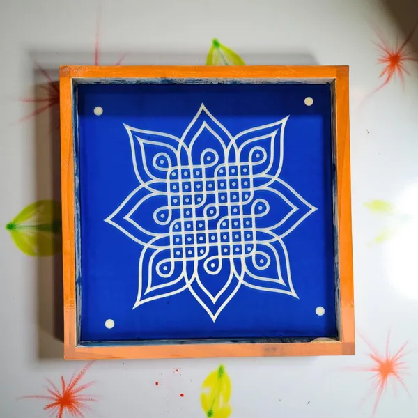 Searchers_Paradise_Kambi_Kolam_Model_7_Rangoli_Stencil_Wooden_10x10_Inches_Pack_of_1_Piece