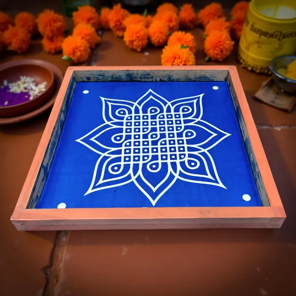 Searchers_Paradise_Kambi_Kolam_Model_7_Rangoli_Stencil_Wooden_10x10_Inches_Pack_of_1_Piece