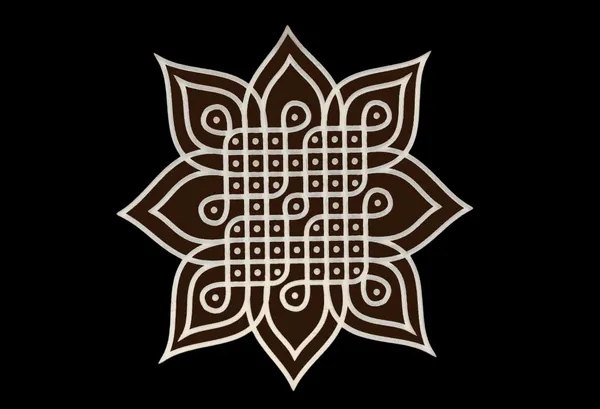 Searchers_Paradise_Kambi_Kolam_Model_7_Rangoli_Stencil_Wooden_10x10_Inches_Pack_of_1_Piece