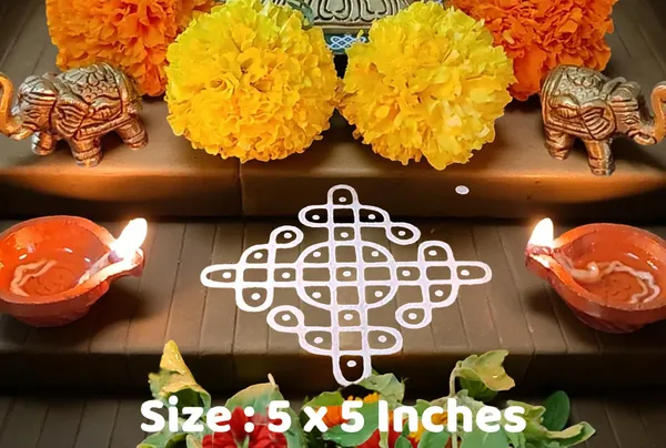 Searchers_Paradise_Kambi_Kolam_Rangoli_Stencil_Wooden,_(5x5_Inches)_Pack_of_1_Piece