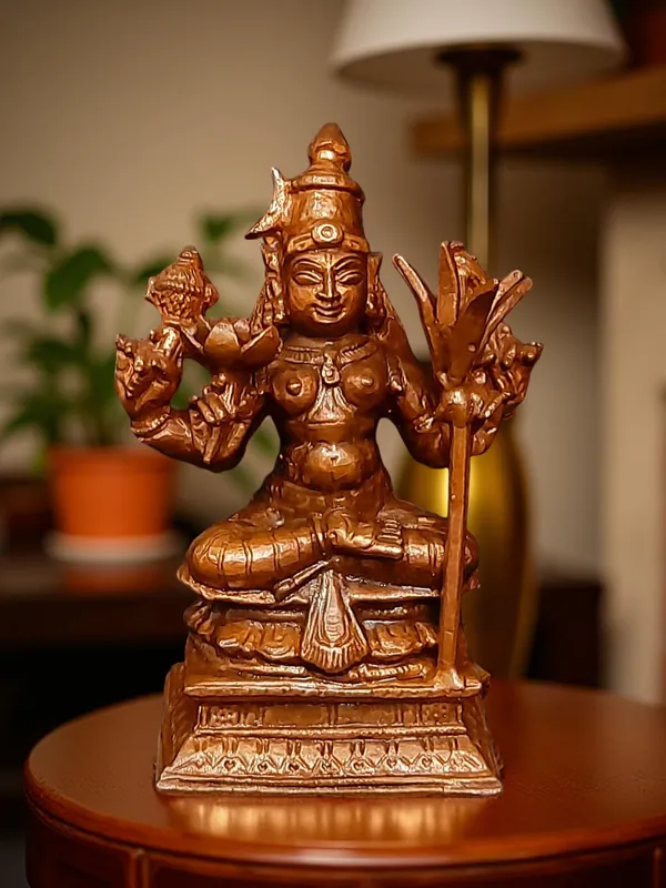 Brown_Copper_God_Idols_Raja_Rajeshwari,_3.3_Inches_280_Gram,_Patina_Antique_Finish,_Pack_Of_1_Piece