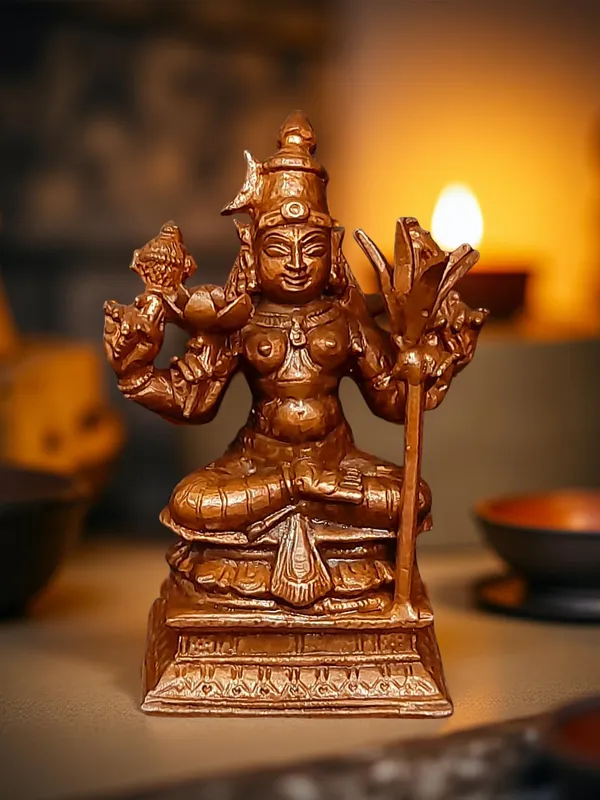 Brown_Copper_God_Idols_Raja_Rajeshwari,_3.3_Inches_280_Gram,_Patina_Antique_Finish,_Pack_Of_1_Piece